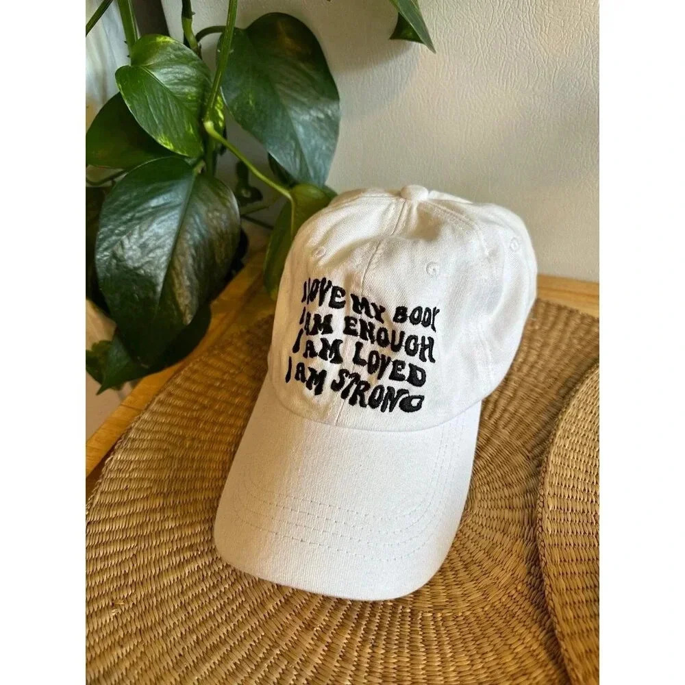 White Motivational Baseball hat